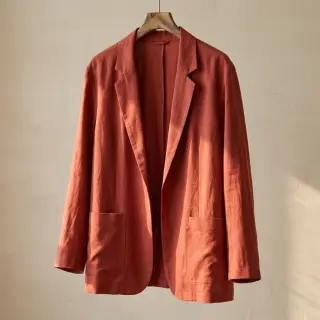 Linen viscose SPANDEX terracotta