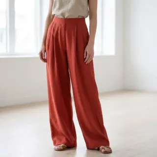 Linen viscose SPANDEX terracotta