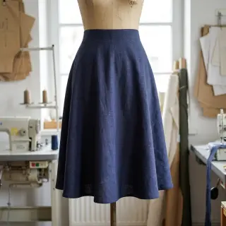 Linen viscose SPANDEX marine