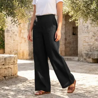 Linen viscose SPANDEX black