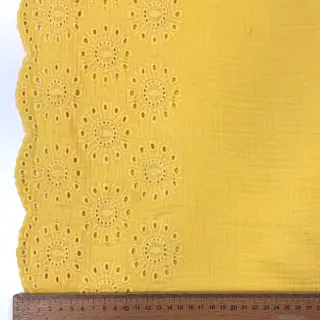Double gauze/muslin 1-side border soft yellow