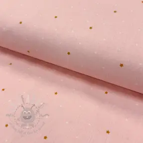 Cotton fabric Sweet bear star light rose ORGANIC