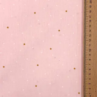 Cotton fabric Sweet bear star light rose ORGANIC