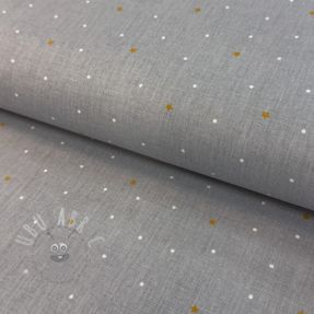 Cotton fabric Sweet bear star light grey ORGANIC