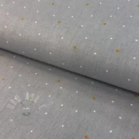 Cotton fabric Sweet bear star light grey ORGANIC