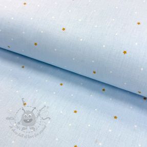 Cotton fabric Sweet bear star light blue ORGANIC