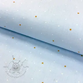 Cotton fabric Sweet bear star light blue ORGANIC