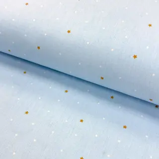 Cotton fabric Sweet bear star light blue ORGANIC