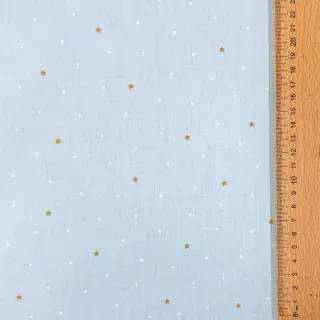Cotton fabric Sweet bear star light blue ORGANIC