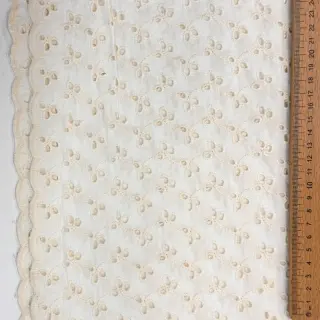 Cotton fabric EMBROIDERY Rosemary white