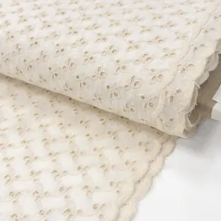 Cotton fabric EMBROIDERY Rosemary off white