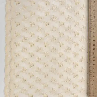 Cotton fabric EMBROIDERY Rosemary off white