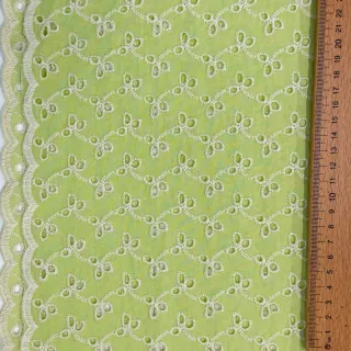 Cotton fabric EMBROIDERY Rosemary lime