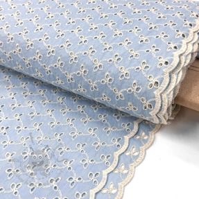 Cotton fabric EMBROIDERY Rosemary light blue