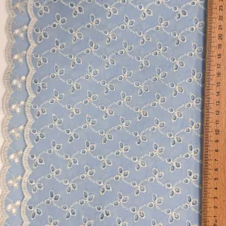Cotton fabric EMBROIDERY Rosemary light blue