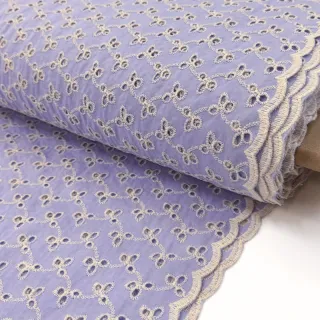 Cotton fabric EMBROIDERY Rosemary lilac