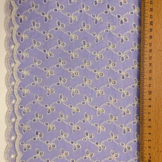Cotton fabric EMBROIDERY Rosemary lilac