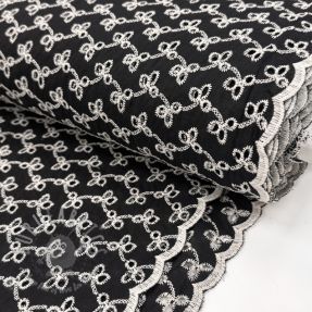 Cotton fabric EMBROIDERY Rosemary black