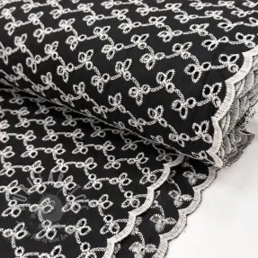 Cotton fabric EMBROIDERY Rosemary black