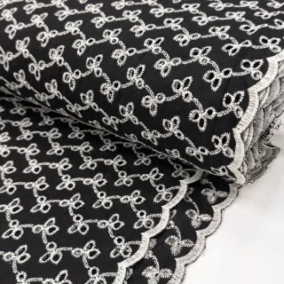 Cotton fabric EMBROIDERY Rosemary black