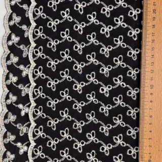 Cotton fabric EMBROIDERY Rosemary black