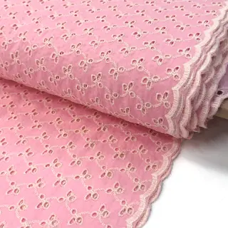 Cotton fabric EMBROIDERY Rosemary rose