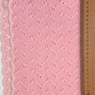 Cotton fabric EMBROIDERY Rosemary rose