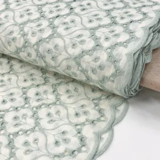 Cotton fabric EMBROIDERY Lilian mint