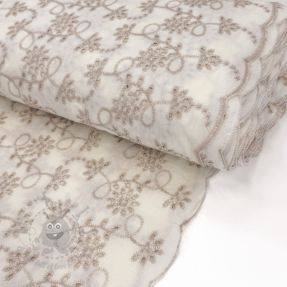 Cotton fabric EMBROIDERY Lilian ecru