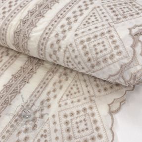 Cotton fabric EMBROIDERY Lilian beige