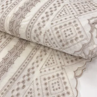 Cotton fabric EMBROIDERY Lilian beige