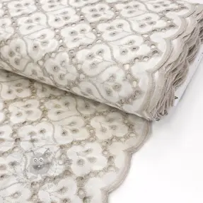 Cotton fabric EMBROIDERY Lilian natural