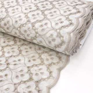 Cotton fabric EMBROIDERY Lilian natural