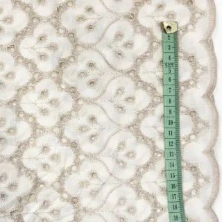 Cotton fabric EMBROIDERY Lilian natural