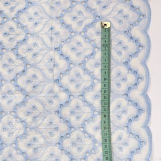 Cotton fabric EMBROIDERY Lilian blue