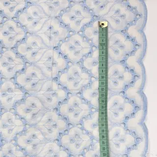 Cotton fabric EMBROIDERY Lilian blue