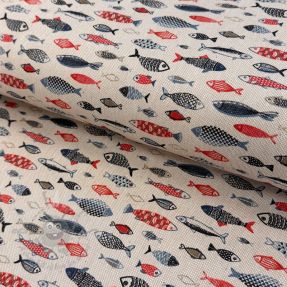 Decoration fabric Linenlook Aquarium multico