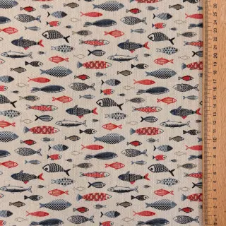 Decoration fabric Linenlook Aquarium multico