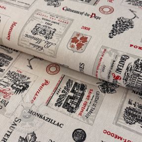 Decoration fabric Linenlook Vincennes rouge