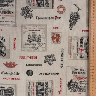 Decoration fabric Linenlook Vincennes rouge