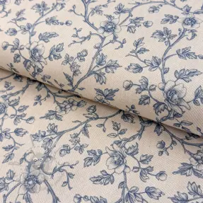 Decoration fabric Linenlook Meredith bleu