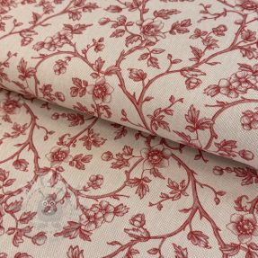 Decoration fabric Linenlook Meredith rouge