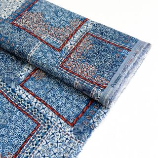 Viscose RADIANCE Patchwork blue digital print