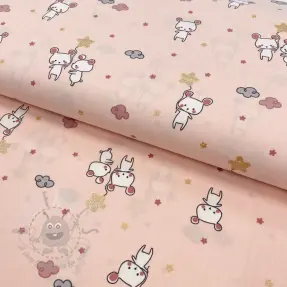 Cotton fabric Glitter sweet mouse powder