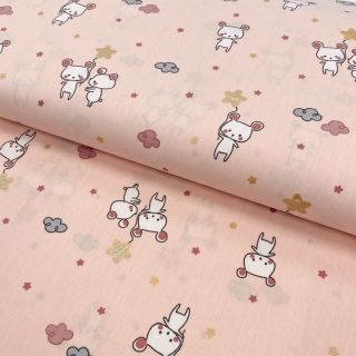 Cotton fabric Glitter sweet mouse powder