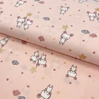 Cotton fabric Glitter sweet mouse powder