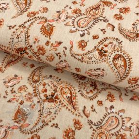 Double gauze/muslin Paisley sand digital print
