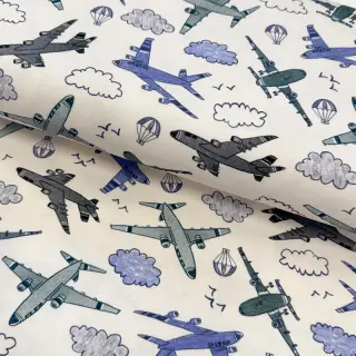 Jersey Airplanes ecru digital print