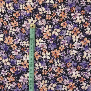 Cotton fabric Sketched meadow black digital print