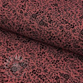 Double gauze/muslin Paisley flowers bordeaux